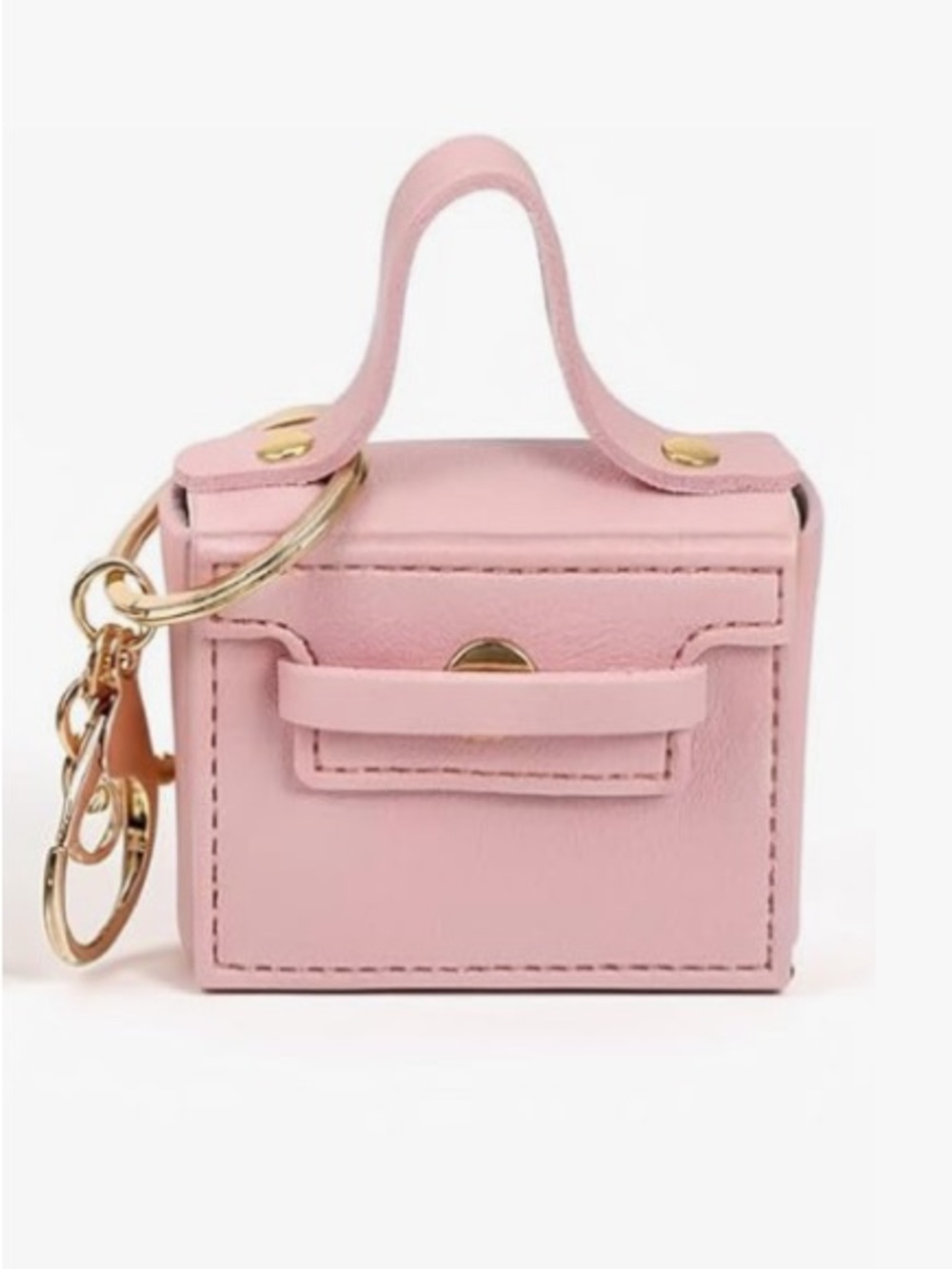Pink Leather Purse Bag Charm Keychain NWT